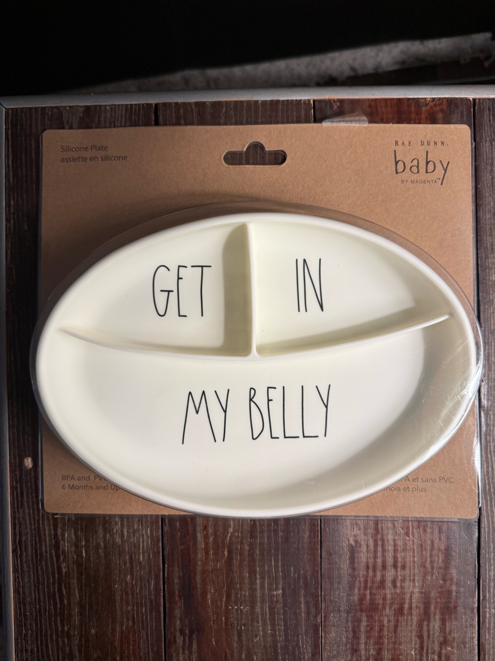 Silicone Divided Baby Plate - "Get In My Belly"